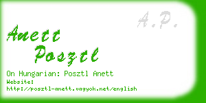 anett posztl business card